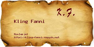Kling Fanni névjegykártya