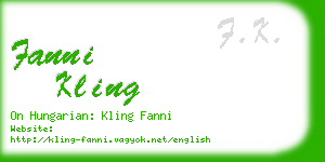 fanni kling business card